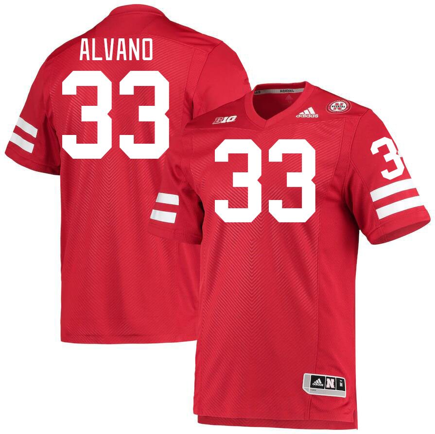 Men #33 Tristan Alvano Nebraska Cornhuskers College Football Jerseys Stitched Sale-Red - Click Image to Close